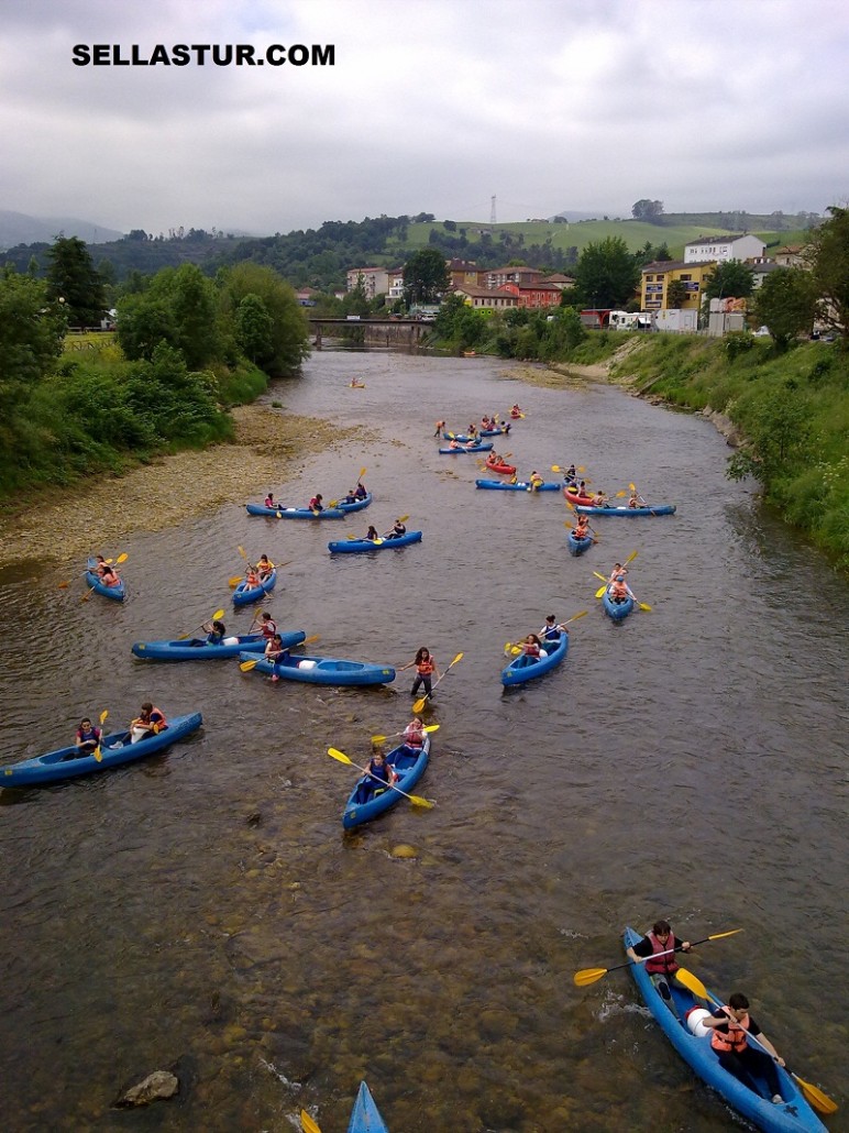 salida descenso en canoa por el rio sella